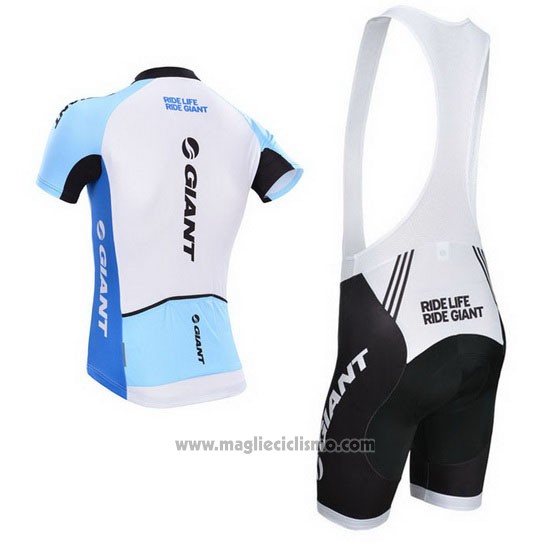 2014 Abbigliamento Ciclismo Giant Bianco Manica Corta e Salopette