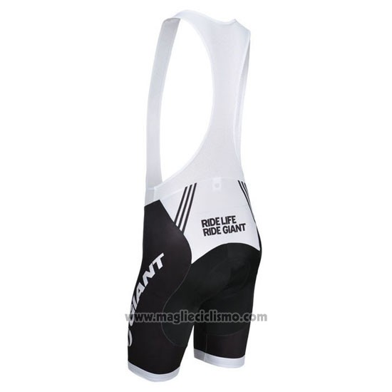 2014 Abbigliamento Ciclismo Giant Bianco e Nero Manica Corta e Salopette
