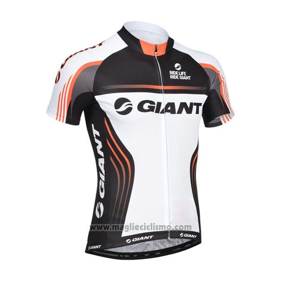2014 Abbigliamento Ciclismo Giant Bianco e Nero Manica Corta e Salopette