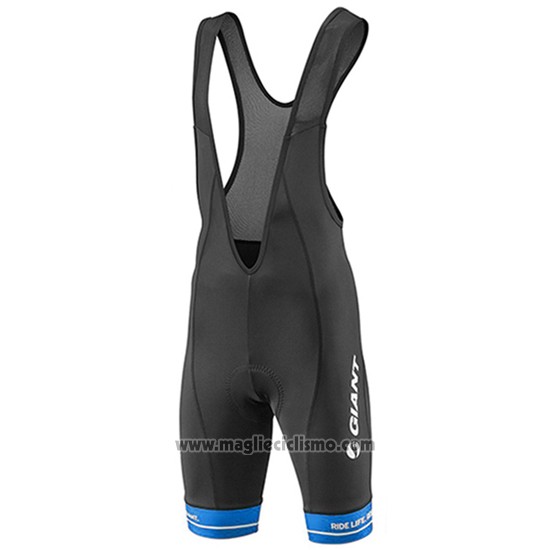 2016 Abbigliamento Ciclismo Giant Nero e Blu Manica Corta e Salopette