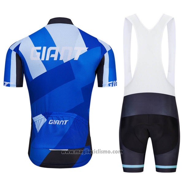 2018 Abbigliamento Ciclismo Giant Blu Manica Corta e Salopette