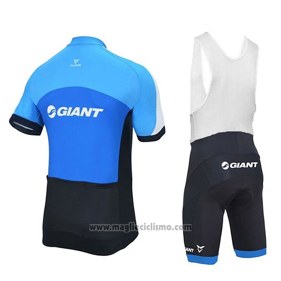 2018 Abbigliamento Ciclismo Giant Club Sport Blu e Nero Manica Corta e Salopette
