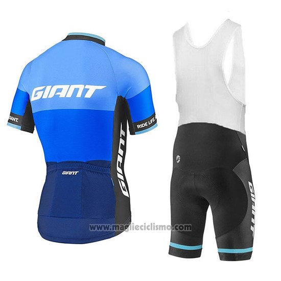 2018 Abbigliamento Ciclismo Giant Elevate Blu Manica Corta e Salopette