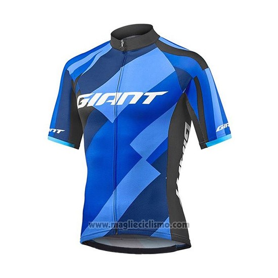 2018 Abbigliamento Ciclismo Giant Elevate Blu e Nero Manica Corta e Salopette