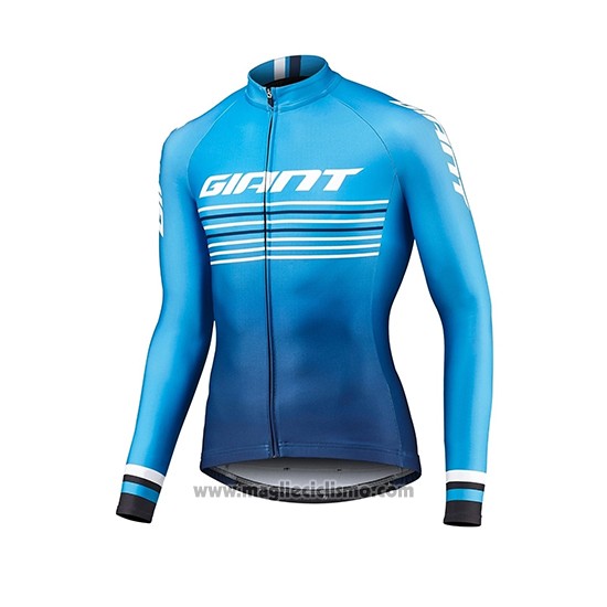 2019 Abbigliamento Ciclismo Giant Race Day Blu Manica Lunga e Salopette