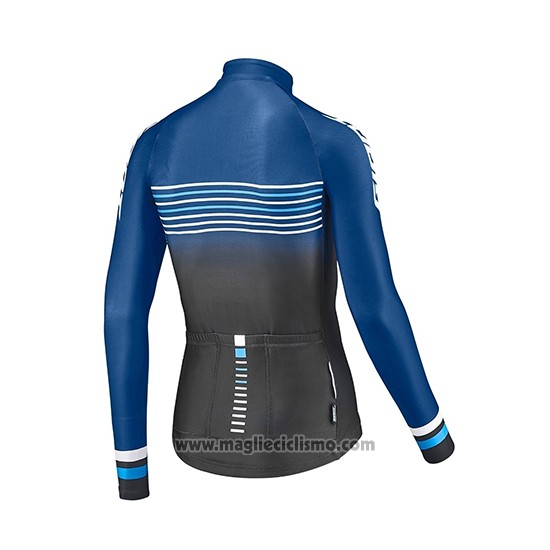 2019 Abbigliamento Ciclismo Giant Race Day Blu Nero Manica Lunga e Salopette