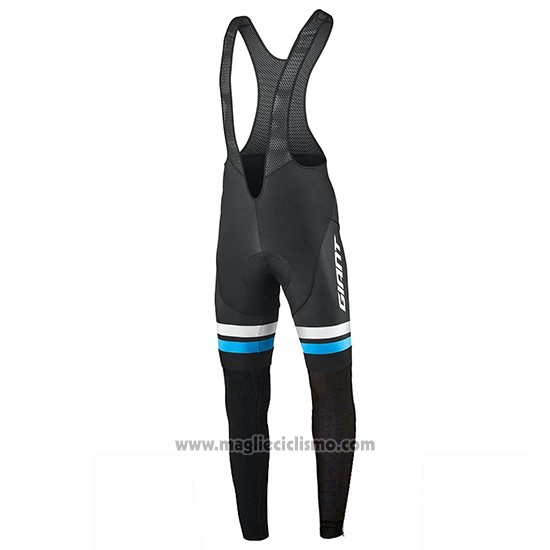 2019 Abbigliamento Ciclismo Giant Race Day Blu Nero Manica Lunga e Salopette