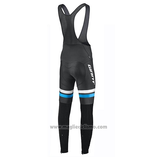 2019 Abbigliamento Ciclismo Giant Race Day Blu Nero Manica Lunga e Salopette