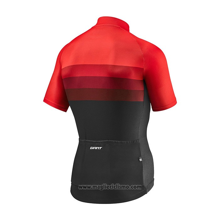 2021 Abbigliamento Ciclismo Giant Nero Rosso Manica Corta e Salopette