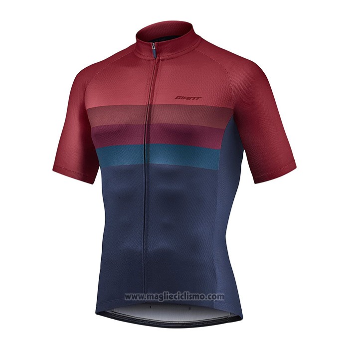 2021 Abbigliamento Ciclismo Giant Spento Rosso Blu Manica Corta e Salopette