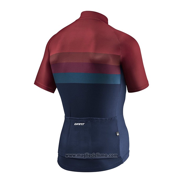 2021 Abbigliamento Ciclismo Giant Spento Rosso Blu Manica Corta e Salopette
