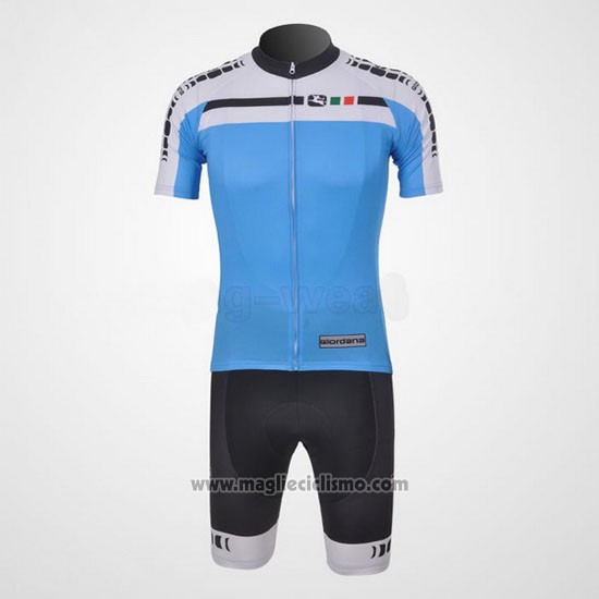 2011 Abbigliamento Ciclismo Giordana Bianco e Celeste Manica Corta e Salopette