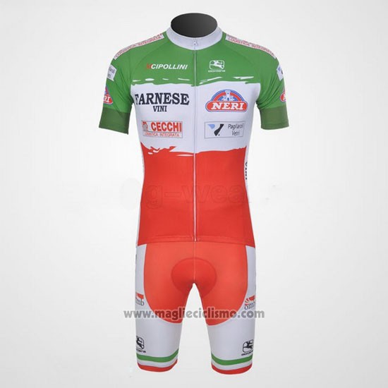 2011 Abbigliamento Ciclismo Giordana Rosso e Verde Manica Corta e Salopette
