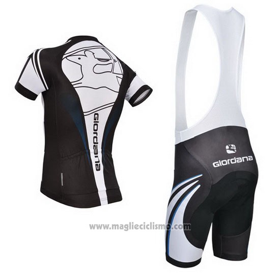 2014 Abbigliamento Ciclismo Giordana Nero Manica Corta e Salopette