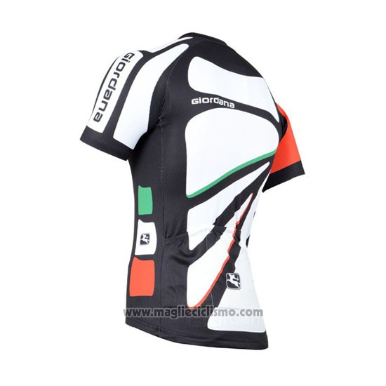 2014 Abbigliamento Ciclismo Giordana Nero e Bianco Manica Corta e Salopette