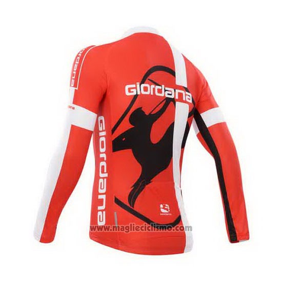 2014 Abbigliamento Ciclismo Giordana Rosso e Bianco Manica Lunga e Salopette