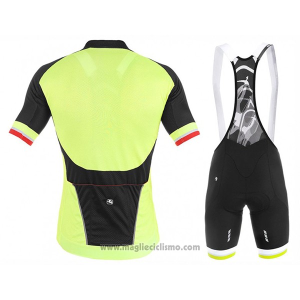 2017 Abbigliamento Ciclismo Giordana Giallo Manica Corta e Salopette