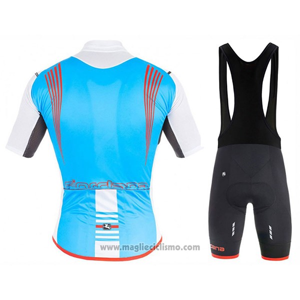 2017 Abbigliamento Ciclismo Giordana Sahara Bianco e Celeste Manica Corta e Salopette