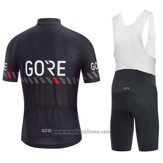 2018 Abbigliamento Ciclismo Gore C3 Nero Manica Corta e Salopette