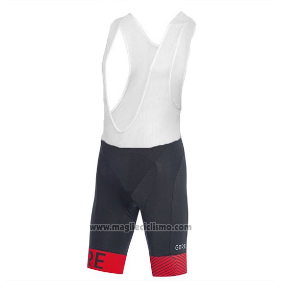 2018 Abbigliamento Ciclismo Gore C3 Optiline Rosso e Nero Manica Corta e Salopette