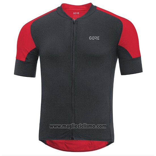 2018 Abbigliamento Ciclismo Gore C7 CC Nero e Rosso Manica Corta e Salopette