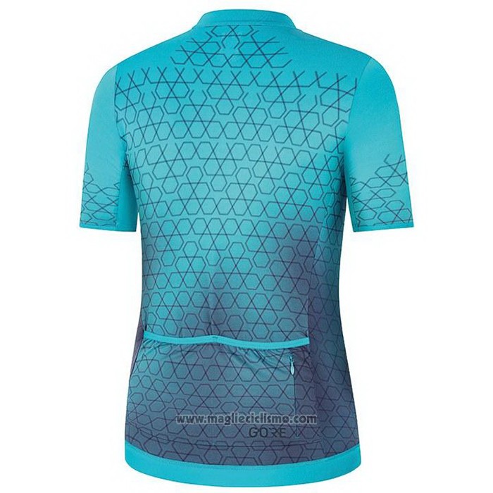 2021 Abbigliamento Ciclismo Gore Blu Manica Corta e Salopette