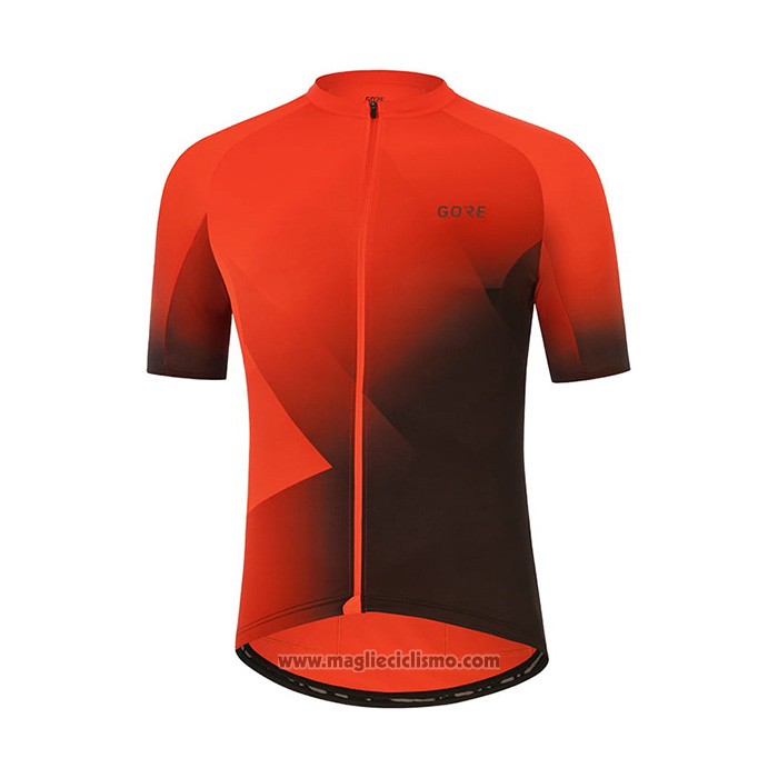 2022 Abbigliamento Ciclismo Gore Arancione Manica Corta e Salopette