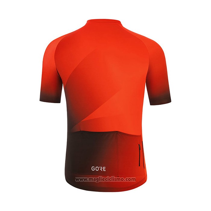 2022 Abbigliamento Ciclismo Gore Arancione Manica Corta e Salopette
