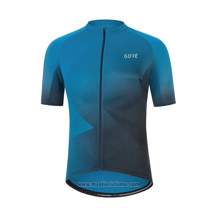 2022 Abbigliamento Ciclismo Gore Blu Manica Corta e Salopette