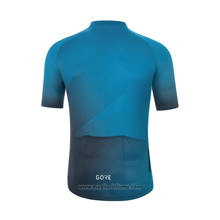2022 Abbigliamento Ciclismo Gore Blu Manica Corta e Salopette