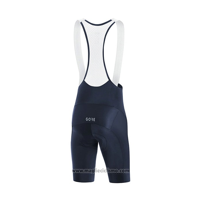 2022 Abbigliamento Ciclismo Gore Nero Blu Manica Corta e Salopette