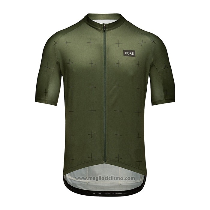 2022 Abbigliamento Ciclismo Gore Verde Manica Corta e Salopette