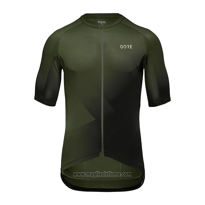 2022 Abbigliamento Ciclismo Gore Verde Nero Manica Corta e Salopette