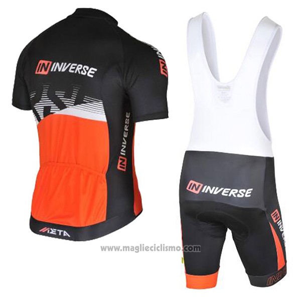 2017 Abbigliamento Ciclismo Inverse Nero e Arancione Manica Corta e Salopette