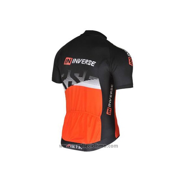 2017 Abbigliamento Ciclismo Inverse Nero e Arancione Manica Corta e Salopette