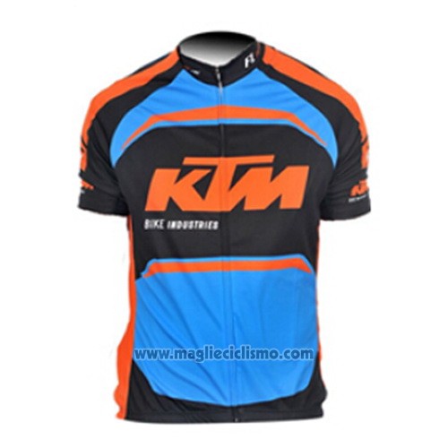 2015 Abbigliamento Ciclismo KTM Blu e Arancione Manica Corta e Salopette