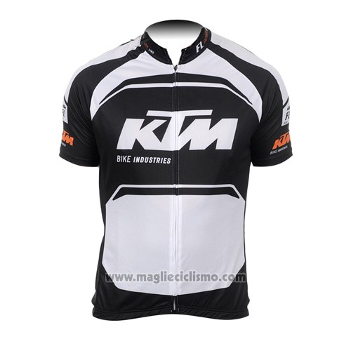2015 Abbigliamento Ciclismo KTM Nero Bianco Manica Corta e Salopette