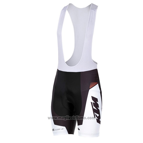 2016 Abbigliamento Ciclismo KTM Bianco e Nero Manica Corta e Salopette