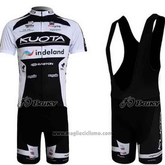 2010 Abbigliamento Ciclismo Kuota Nero e Bianco Manica Corta e Salopette