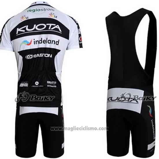 2010 Abbigliamento Ciclismo Kuota Nero e Bianco Manica Corta e Salopette