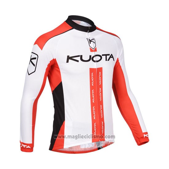 2013 Abbigliamento Ciclismo Kuota Bianco e Rosso Manica Lunga e Salopette