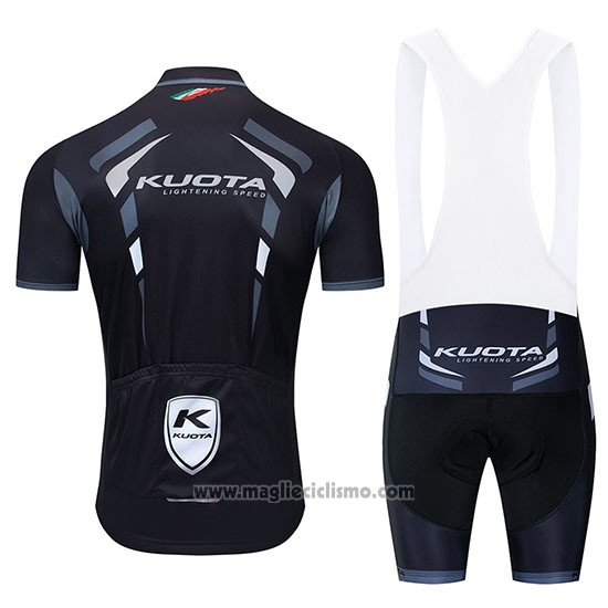 2019 Abbigliamento Ciclismo Kuota Nero Bianco Manica Corta e Salopette