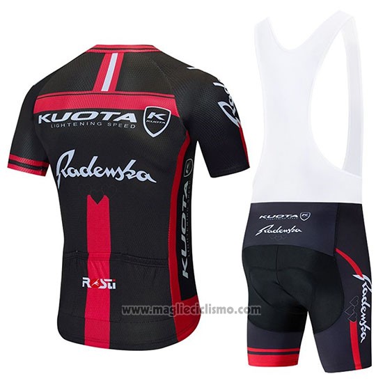 2020 Abbigliamento Ciclismo Kuota Nero Rosso Manica Corta e Salopette