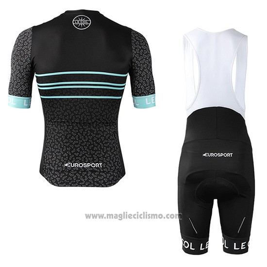 2019 Abbigliamento Ciclismo Eurosport Lecol Nero Mint Manica Corta e Salopette