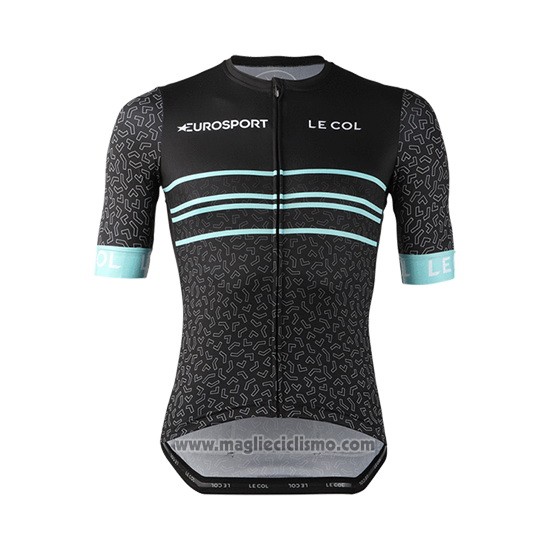 2019 Abbigliamento Ciclismo Eurosport Lecol Nero Mint Manica Corta e Salopette