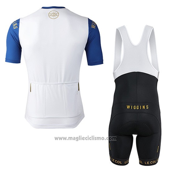 2019 Abbigliamento Ciclismo Lecol Bianco Blu Manica Corta e Salopette
