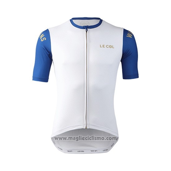 2019 Abbigliamento Ciclismo Lecol Bianco Blu Manica Corta e Salopette
