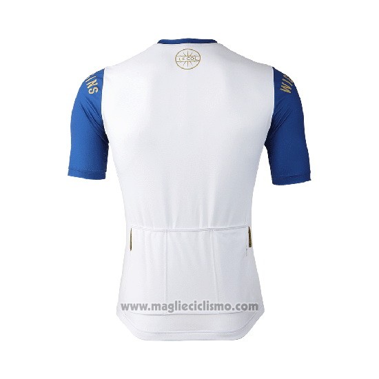 2019 Abbigliamento Ciclismo Lecol Bianco Blu Manica Corta e Salopette
