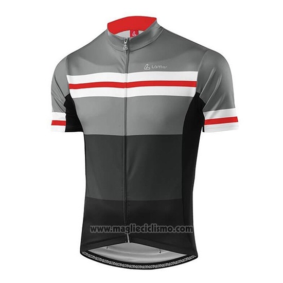 2018 Abbigliamento Ciclismo Loffler Nero Grigio Manica Corta e Salopette