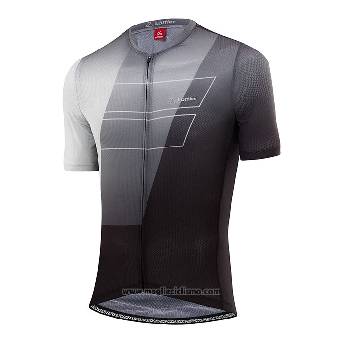 2022 Abbigliamento Ciclismo Loffler Nero Bianco Grigio Manica Corta e Salopette